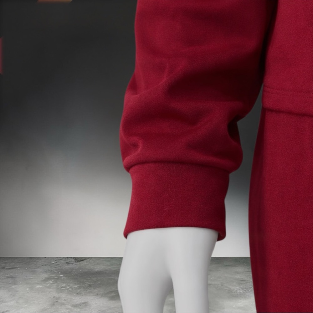 New Women's Zip-Front Track Jacket & Pants Set - Burgundy - Picture 4 of 13
